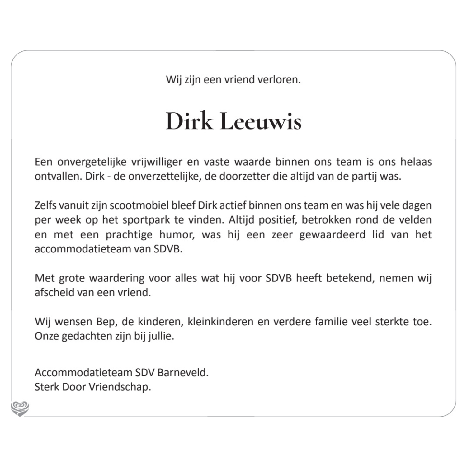Familiebericht, Dirk Leeuwis 1