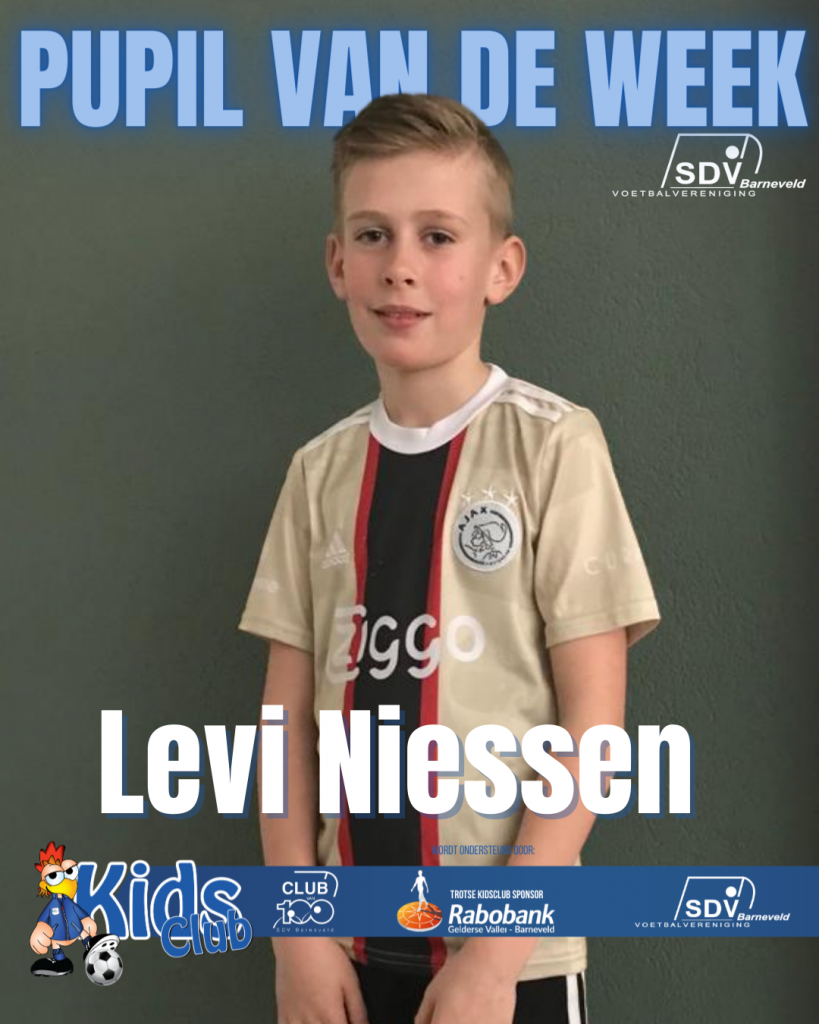 Kidsclub pupil van de week: Levi Niessen jo11-4