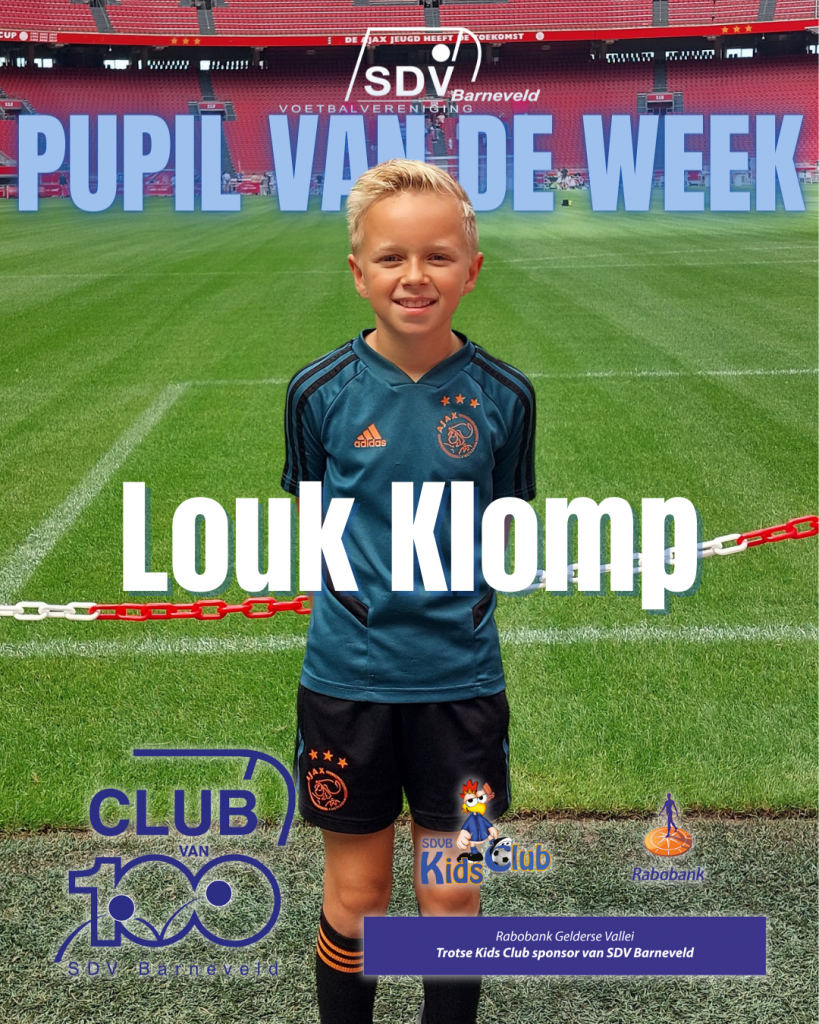 Pupil van de week: Louk Klomp.