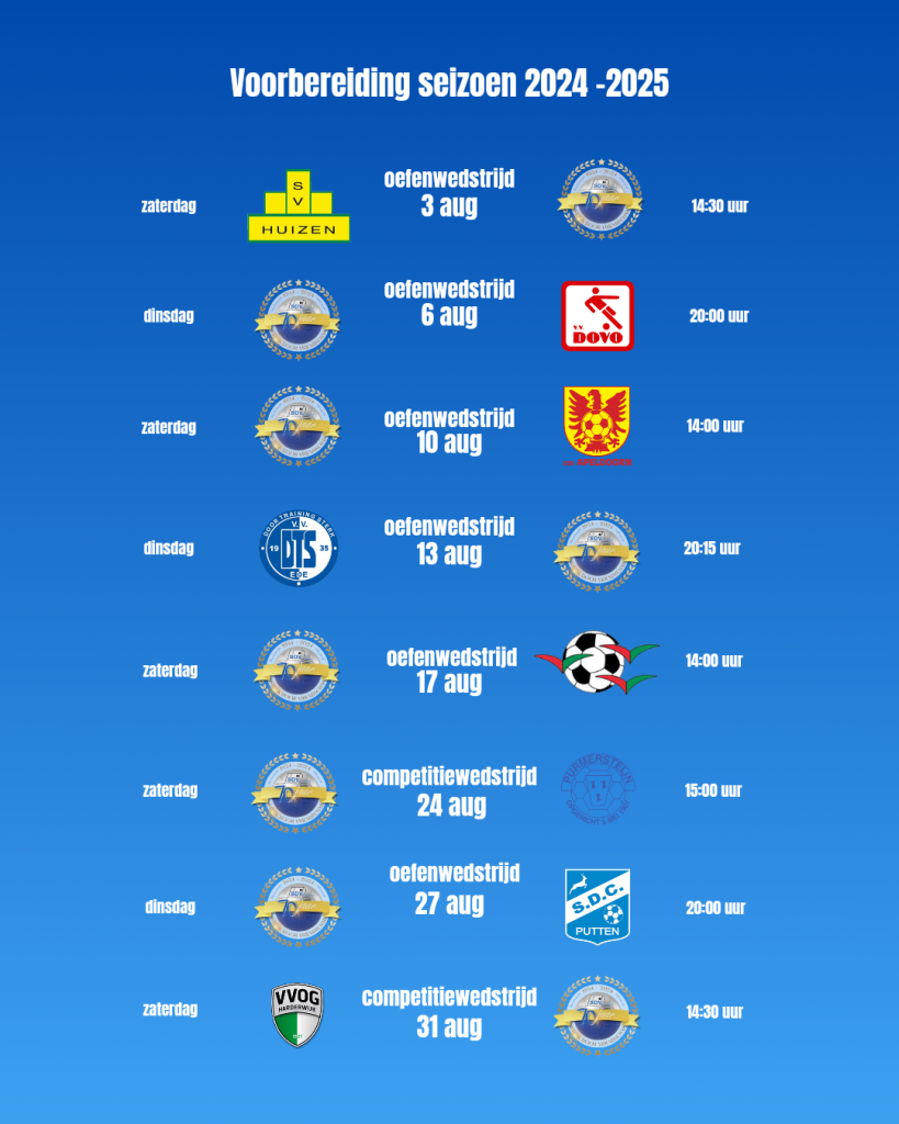 Voorbereiding A-selectie 2024-2025 4e divisie-A.